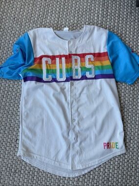 Chicago Cubs White Rainbow Pride Jersey